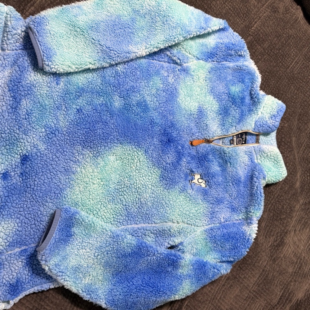 Puppie Love tie-dye sherpa fleece pullover sweatshirt